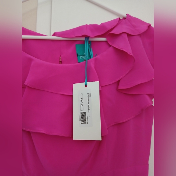 Hot pink Blithe Annabelle ruffle dress NWT - Picture 3 of 4